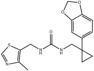 Urea, N-[[1-(1,3-benzodioxol-5-yl)cyclopropyl]methyl]-N'-[(4-methyl-5-thiazolyl)methyl]- Structural