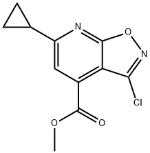 Isoxazolo[5,4-b]pyridine-4-carboxylic acid, 3-chloro-6-cyclopropyl-, methyl ester Structural