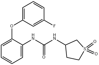 Urea, N-[2-(3-fluorophenoxy)phenyl]-N'-(tetrahydro-1,1-dioxido-3-thienyl)- Structural