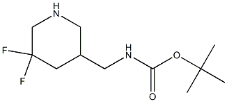 tert-butyl ((5,5-difluoropiperidin-3-yl)methyl)carbamate Structural