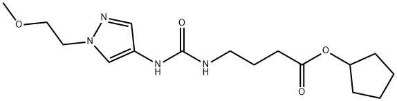 Butanoic acid, 4-[[[[1-(2-methoxyethyl)-1H-pyrazol-4-yl]amino]carbonyl]amino]-, cyclopentyl ester Structural