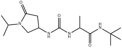 Propanamide, N-(1,1-dimethylethyl)-2-[[[[1-(1-methylethyl)-5-oxo-3-pyrrolidinyl]amino]carbonyl]amino]- Structural