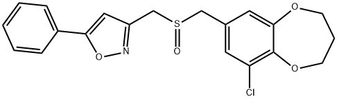 Isoxazole, 3-[[[(9-chloro-3,4-dihydro-2H-1,5-benzodioxepin-7-yl)methyl]sulfinyl]methyl]-5-phenyl- Structural