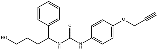 Urea, N-(4-hydroxy-1-phenylbutyl)-N'-[4-(2-propyn-1-yloxy)phenyl]- Structural
