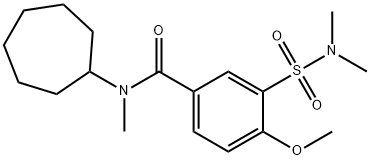 Benzamide, N-cycloheptyl-3-[(dimethylamino)sulfonyl]-4-methoxy-N-methyl- Structural