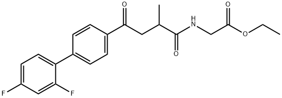 Glycine, N-[4-(2',4'-difluoro[1,1'-biphenyl]-4-yl)-2-methyl-1,4-dioxobutyl]-, ethyl ester Structural