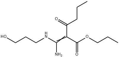 Hexanoic acid, 2-[amino[(3-hydroxypropyl)amino]methylene]-3-oxo-, propyl ester Structural