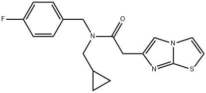 Imidazo[2,1-b]thiazole-6-acetamide, N-(cyclopropylmethyl)-N-[(4-fluorophenyl)methyl]- Structural