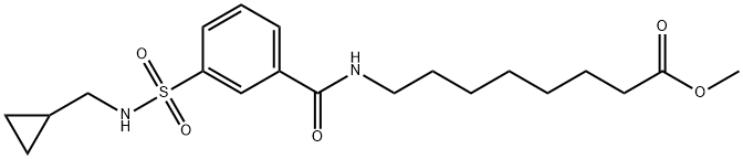 Octanoic acid, 8-[[3-[[(cyclopropylmethyl)amino]sulfonyl]benzoyl]amino]-, methyl ester Structural