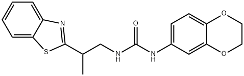 Urea, N-[2-(2-benzothiazolyl)propyl]-N'-(2,3-dihydro-1,4-benzodioxin-6-yl)- Structural