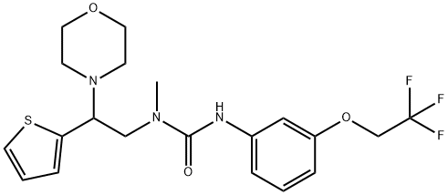 Urea, N-methyl-N-[2-(4-morpholinyl)-2-(2-thienyl)ethyl]-N'-[3-(2,2,2-trifluoroethoxy)phenyl]- Structural