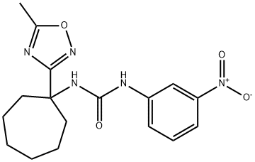 Urea, N-[1-(5-methyl-1,2,4-oxadiazol-3-yl)cycloheptyl]-N'-(3-nitrophenyl)- Structural