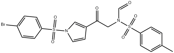N-(2-(1-((4-bromophenyl)sulfonyl)-1H-pyrrol-3-yl)-2-oxoethyl)-N-tosylformamide Structural