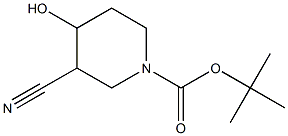tert-butyl 3-cyano-4-hydroxypiperidine-1-carboxylate Structural