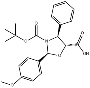 (2S,4S,5R)-3-Boc-2-(4-methoxyphenyl)-4-phenyloxazolidine-5-carboxylic Acid Structural