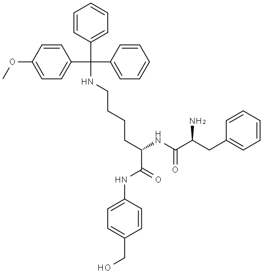 L-Lysinamide, L-phenylalanyl-N-[4- (hydroxymethyl)phenyl]-N6-[(4- methoxyphenyl)diphenylmethyl]- Structural