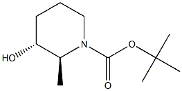tert-butyl (2S,3R)-3-hydroxy-2-methylpiperidine-1-carboxylate Structural