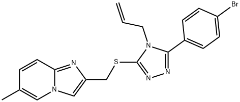 Imidazo[1,2-a]pyridine, 2-[[[5-(4-bromophenyl)-4-(2-propen-1-yl)-4H-1,2,4-triazol-3-yl]thio]methyl]-6-methyl- Structural
