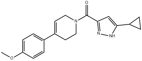 Methanone, (5-cyclopropyl-1H-pyrazol-3-yl)[3,6-dihydro-4-(4-methoxyphenyl)-1(2H)-pyridinyl]- Structural