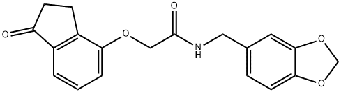 Acetamide, N-(1,3-benzodioxol-5-ylmethyl)-2-[(2,3-dihydro-1-oxo-1H-inden-4-yl)oxy]- Structural