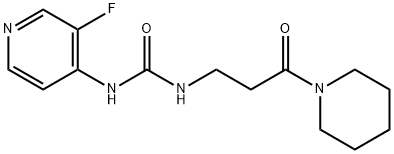 Urea, N-(3-fluoro-4-pyridinyl)-N'-[3-oxo-3-(1-piperidinyl)propyl]- Structural