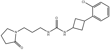 Urea, N-[3-(2-chlorophenyl)cyclobutyl]-N'-[3-(2-oxo-1-pyrrolidinyl)propyl]- Structural