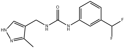 Urea, N-[3-(difluoromethyl)phenyl]-N'-[(3-methyl-1H-pyrazol-4-yl)methyl]- Structural
