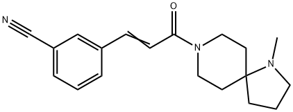 Benzonitrile, 3-[3-(1-methyl-1,8-diazaspiro[4.5]dec-8-yl)-3-oxo-1-propen-1-yl]- Structural