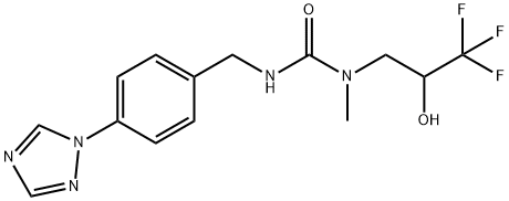 Urea, N-methyl-N'-[[4-(1H-1,2,4-triazol-1-yl)phenyl]methyl]-N-(3,3,3-trifluoro-2-hydroxypropyl)- Structural