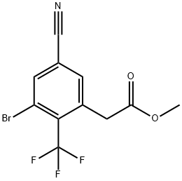 Methyl 3-bromo-5-cyano-2-(trifluoromethyl)phenylacetate Structural