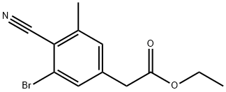 Ethyl 3-bromo-4-cyano-5-methylphenylacetate Structural
