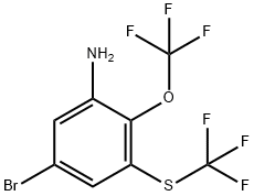 Benzenamine, 5-bromo-2-(trifluoromethoxy)-3-[(trifluoromethyl)thio]- Structural