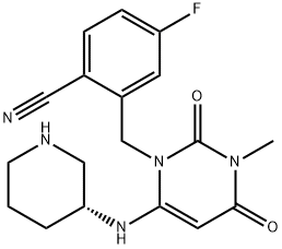 (R)-4-fluoro-2-((3-methyl-2,4-dioxo-6-(piperidin-3-ylamino)-3,4-dihydropyrimidin-1(2H)-yl)methyl)benzonitrile