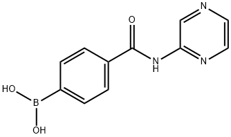 B-[4-[(2-Pyrazinylamino)carbonyl]phenyl]boronic acid Structural