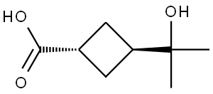 trans-3-(2-hydroxypropan-2-yl)cyclobutane-1-carboxylic acid Structural