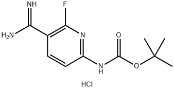 tert-butyl (5-carbamimidoyl-6-fluoropyridin-2-yl)carbamate HCL Structural