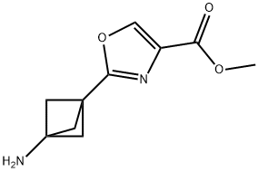 Methyl 2-(3-aminobicyclo[1.1.1]pent-1-yl)-1,3-oxazole-4-carboxylate Structural
