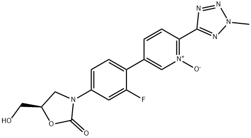 (R)-5-(2-fluoro-4-(5-(hydroxymethyl)-2-oxooxazolidin-3-yl) phenyl)-2-(2-methyl-2H-tetrazol-5-yl)pyridine 1-oxide Structural