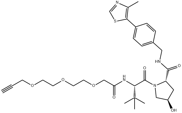 (2S,4R)-1-((S)-2-(tert-Butyl)-4-oxo-6,9,12-trioxa-3-azapentadec-14-yn-1-oyl)-4-hydroxy-N-(4-(4-methylthiazol-5-yl)benzyl)pyrrolidine-2-carboxamide