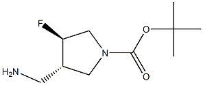 tert-butyl (3S,4R)-3-(aminomethyl)-4-fluoropyrrolidine-1-carboxylate Structural
