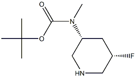 tert-butyl ((3R,5S)-5-fluoropiperidin-3-yl)(methyl)carbamate Structural