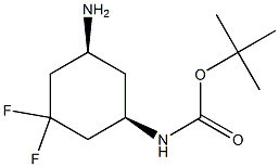 tert-butyl N-[cis-5-amino-3,3-difluorocyclohexyl]carbamate Structural