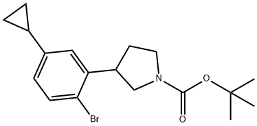 tert-butyl 3-(2-bromo-5-cyclopropylphenyl)pyrrolidine-1-carboxylate Structural