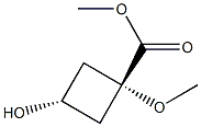 methyl trans-3-hydroxy-1-methoxycyclobutane-1-carboxylate Structural