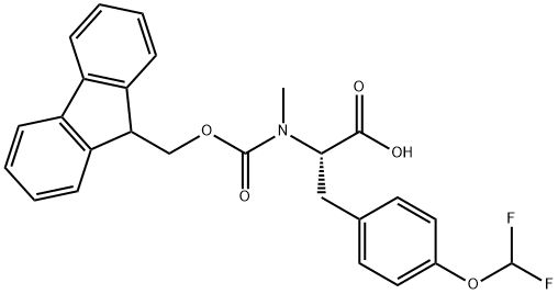 Fmoc-L-N-Methyl-O-(difluoromethyl)-Tyrosine Structural