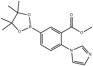 methyl 2-(1H-imidazol-1-yl)-5-(4,4,5,5-tetramethyl-1,3,2-dioxaborolan-2-yl)benzoate Structural