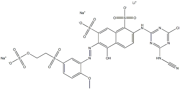 lithium(1+) disodium 2-{[4-chloro-6-(cyanoamino)-1,3,5-triazin-2-yl]amino}-5-hydroxy-6-(2-{2-methoxy-5-[2-(sulfooxy)ethanesulfonyl]phenyl}diazen-1-yl)naphthalene-1,7-disulfonate Structural