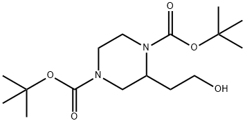 di-tert-butyl 2-(2-hydroxyethyl)piperazine-1,4-dicarboxylate Structural