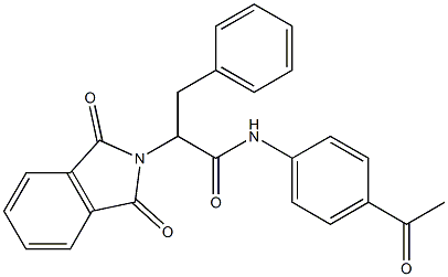 N-(4-acetylphenyl)-2-(1,3-dioxo-1,3-dihydro-2H-isoindol-2-yl)-3-phenylpropanamide Structural