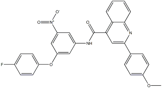 N-{3-[(4-fluorophenyl)oxy]-5-nitrophenyl}-2-[4-(methyloxy)phenyl]quinoline-4-carboxamide Structural